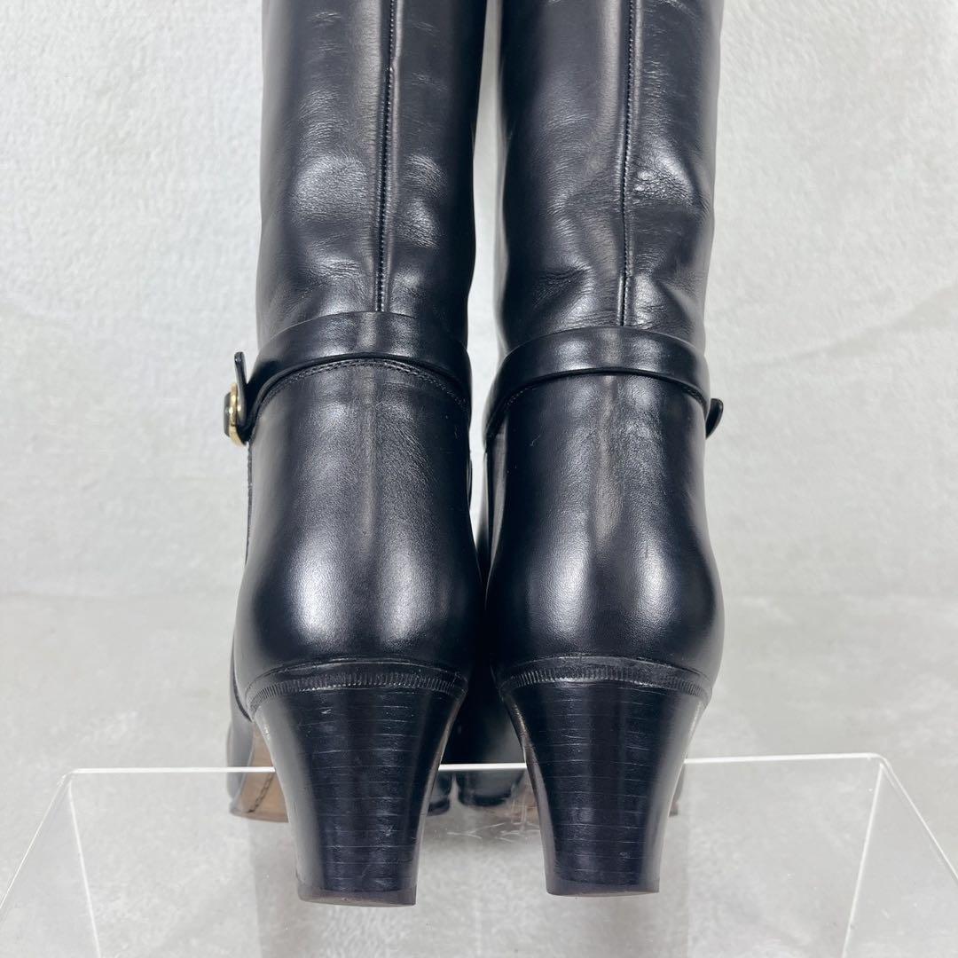 美品✨タニノクリスチー ベルト ロングブーツ ジョッキーブーツ 黒 EU37.5