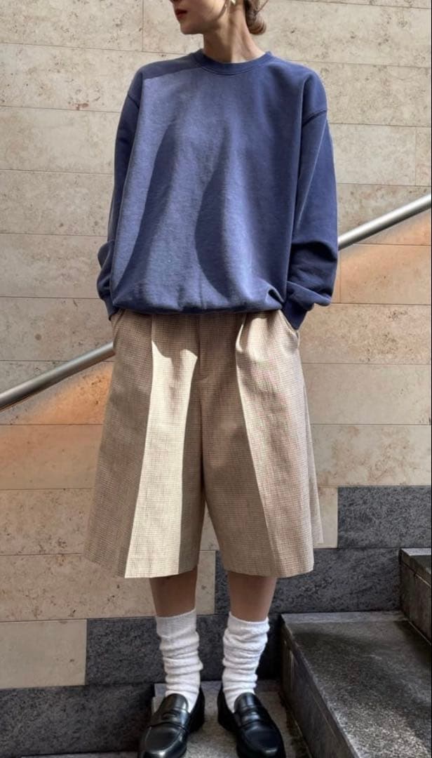 【aaa】6(ROKU) ダメージ スウェット クルーネック