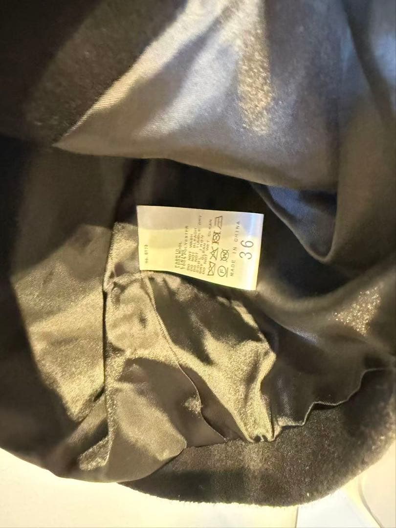 super140ビーバーノーカラーショートコート ブラック