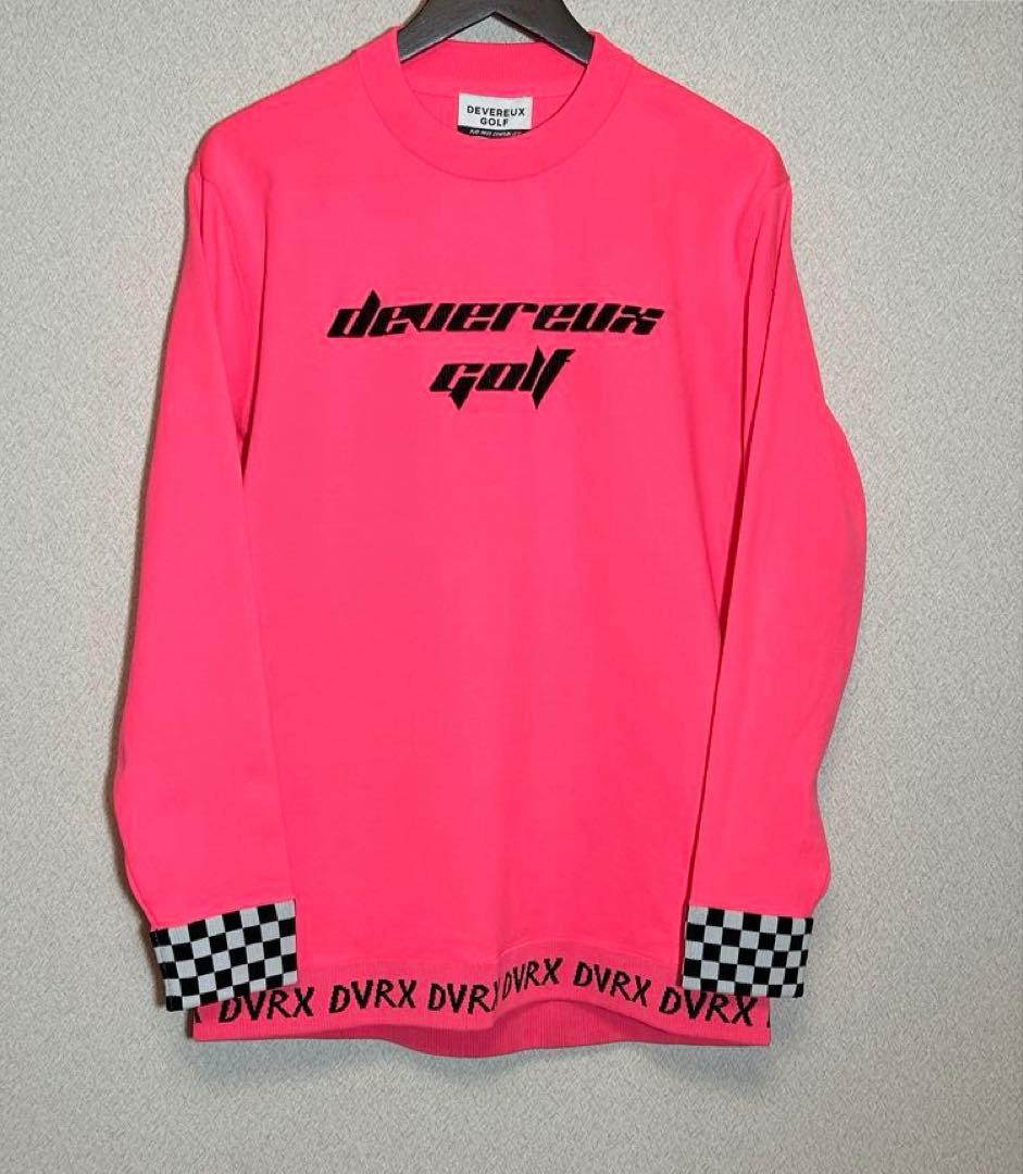 新品未使用【デヴァロー ゴルフ】 メンズ チェッカーリブニットプルオーバー Ｍ