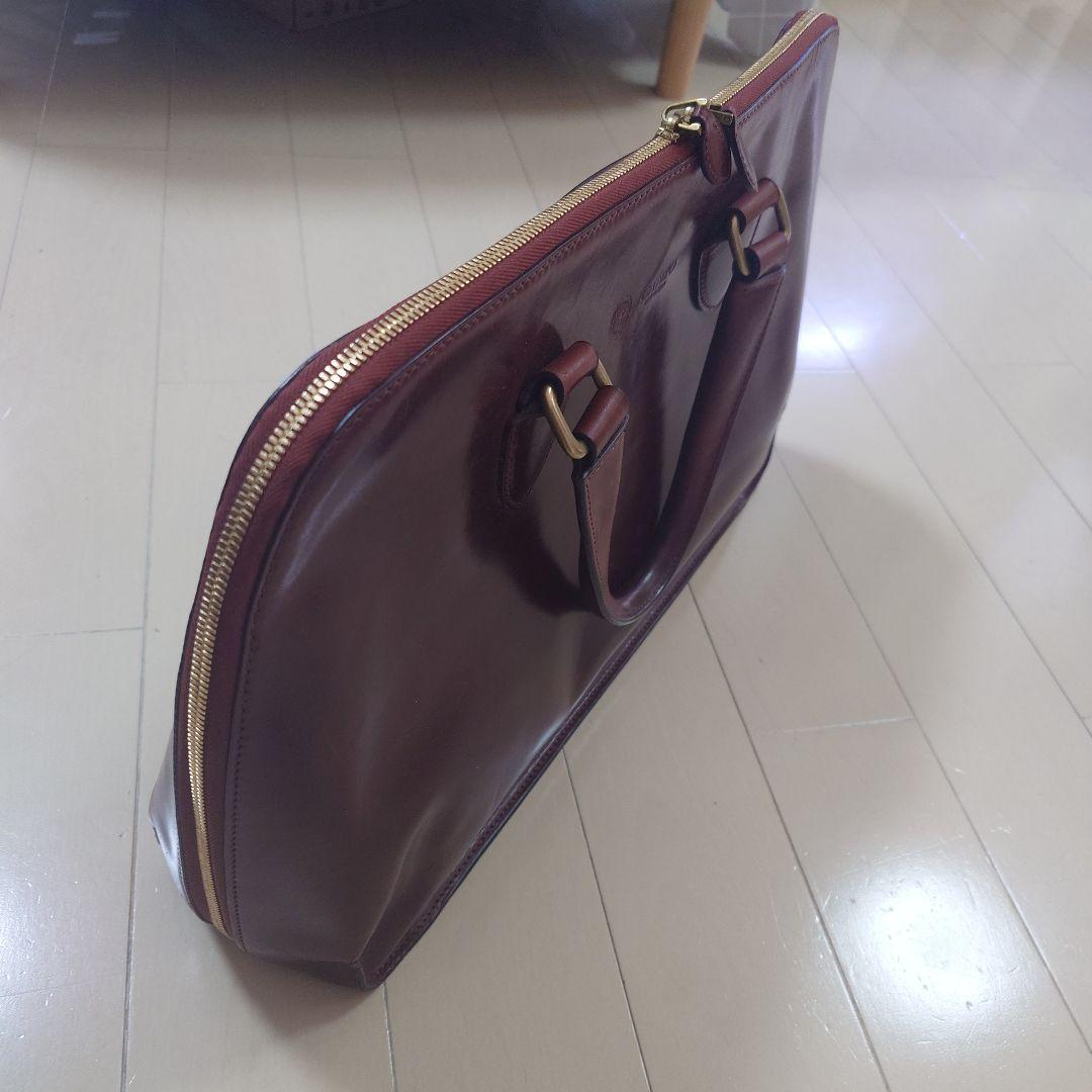 【美品】 GANZO GUD ブリーフケース カーフレザー ボルドー　保存袋付