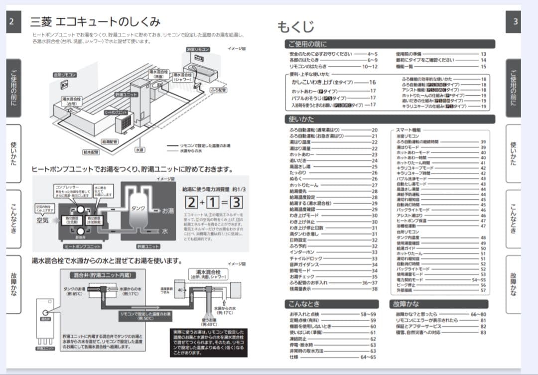 三菱　エコキュート　ヒートポンプユニット　家庭用　小売店　店舗　お湯　湯　セット