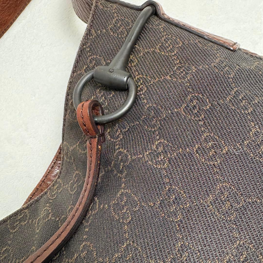 グッチ ワンショルダー ハンドバッグ GGキャンバス レザー ホースビット