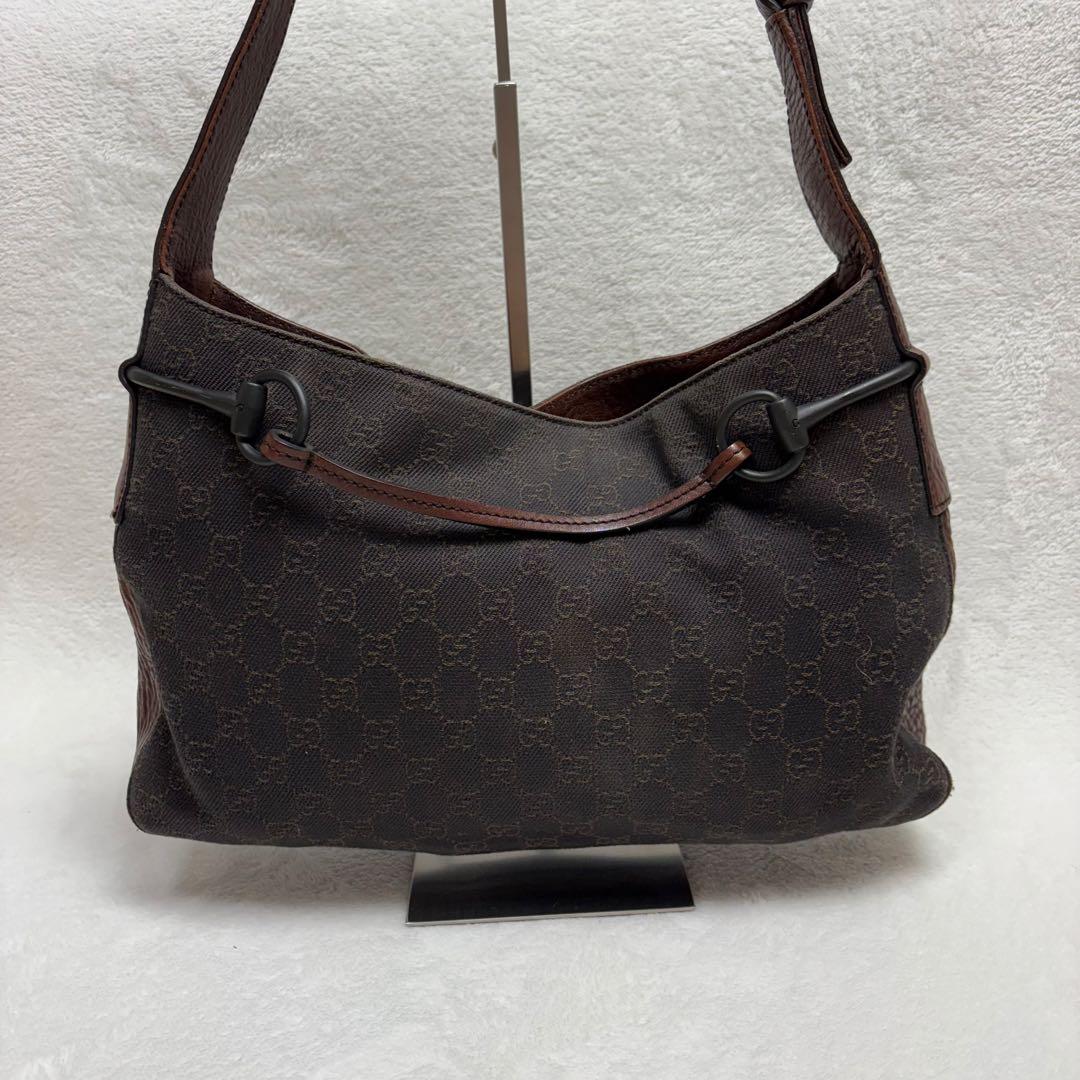 グッチ ワンショルダー ハンドバッグ GGキャンバス レザー ホースビット