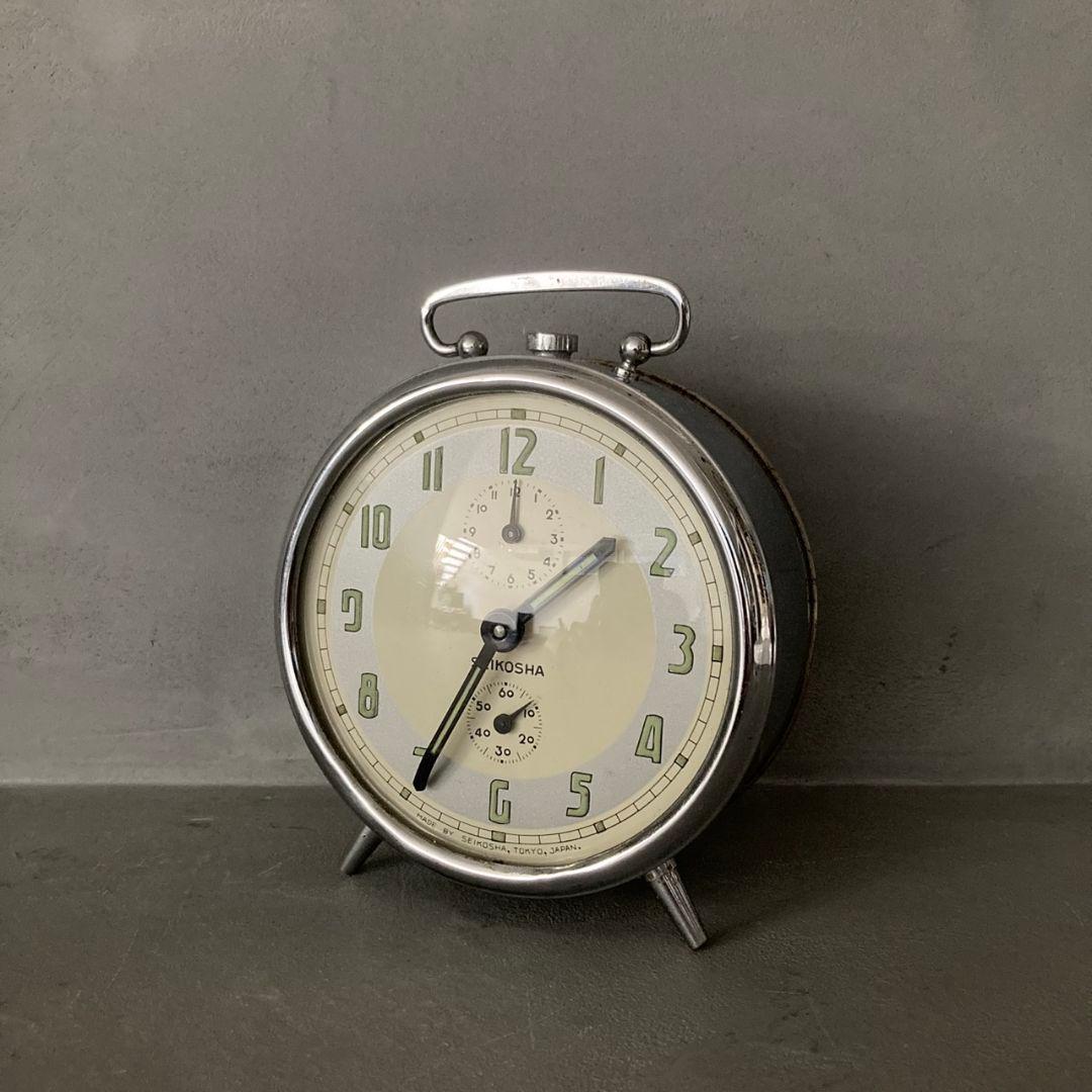 SEIKO 精工舎 アンティーク 置き時計 ニューコロナ クローム 夜光