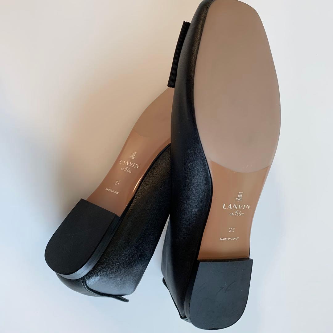 LANVIN en Bleu リボンモチーフ パンプス フラットシューズ25cm