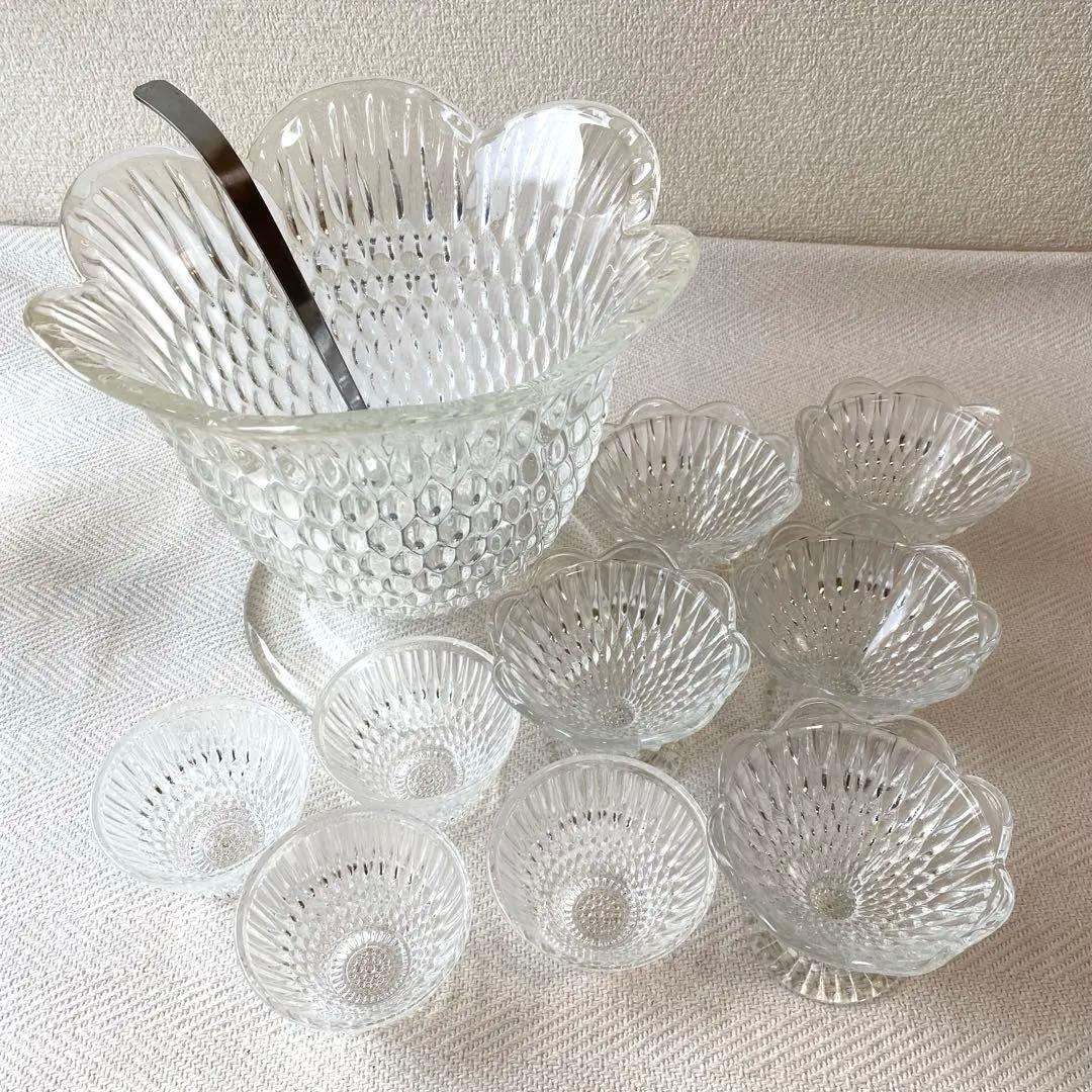 70年代 クリア プレスガラス テーブル セット売 確認ページのため購入不可❗️