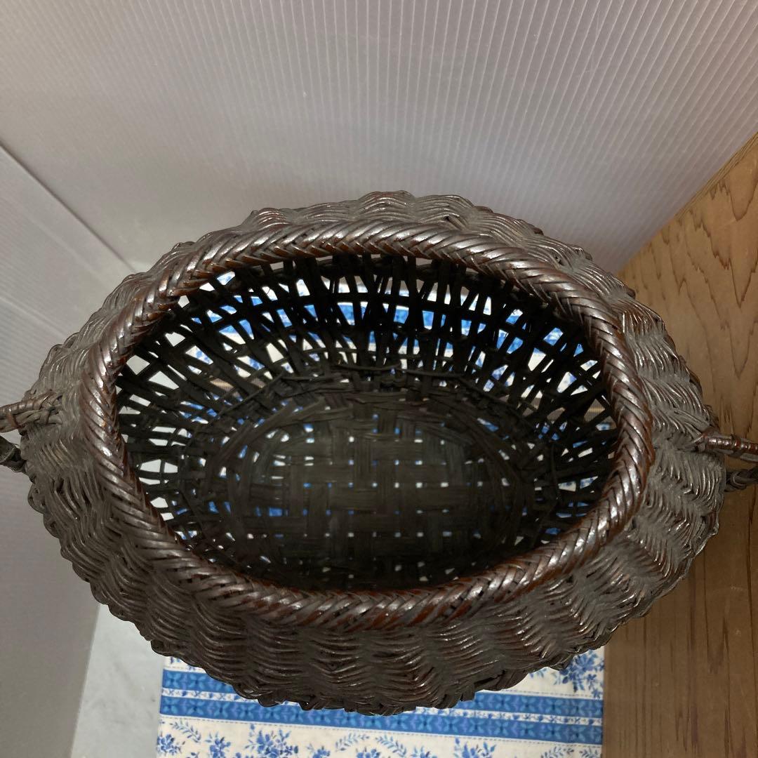 華道道具　花入　篭花入　不染斎好　不悪篭　24万円で購入　共箱　S157FK