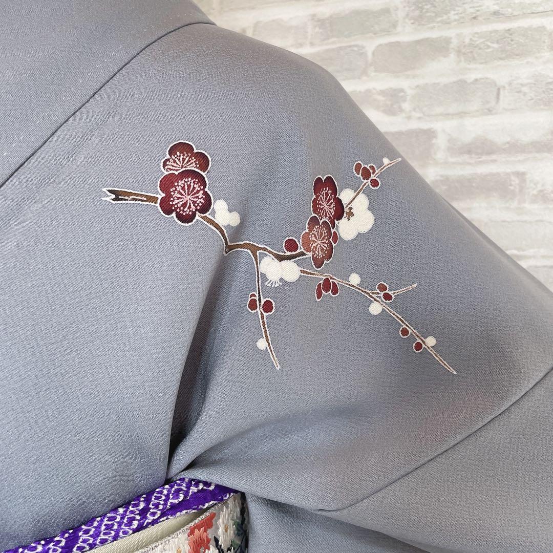 訪問着　帯　のみ　遠山紋様　梅の木　鶴　幔幕文　金彩加工　入学式　卒業式　H6