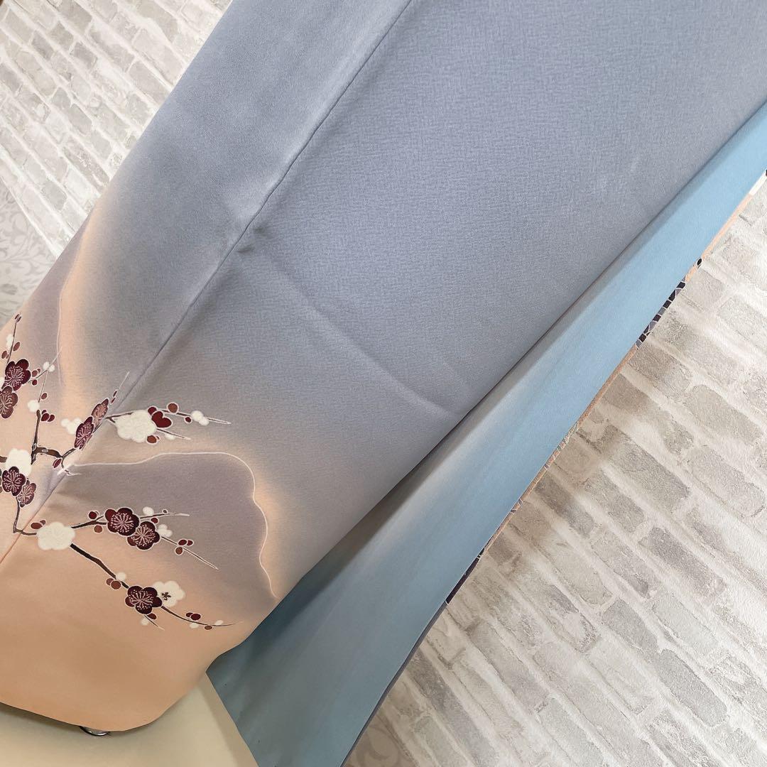 訪問着　帯　のみ　遠山紋様　梅の木　鶴　幔幕文　金彩加工　入学式　卒業式　H6