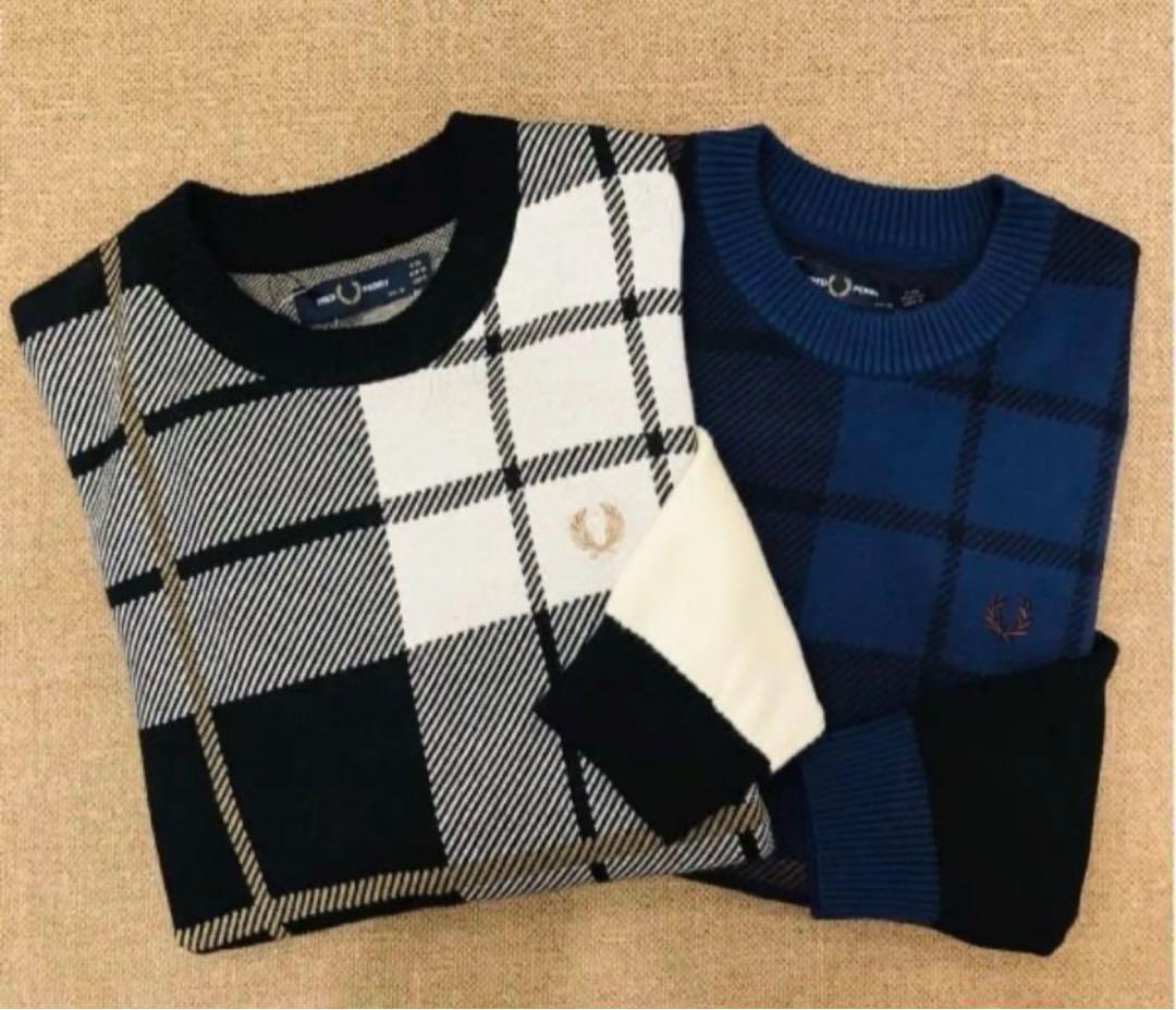 FRED PERRY × Ray BEAMS / 別注 タータンチェック ニット