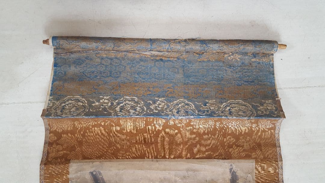 AKａ4883　雪舟　肉筆　掛軸