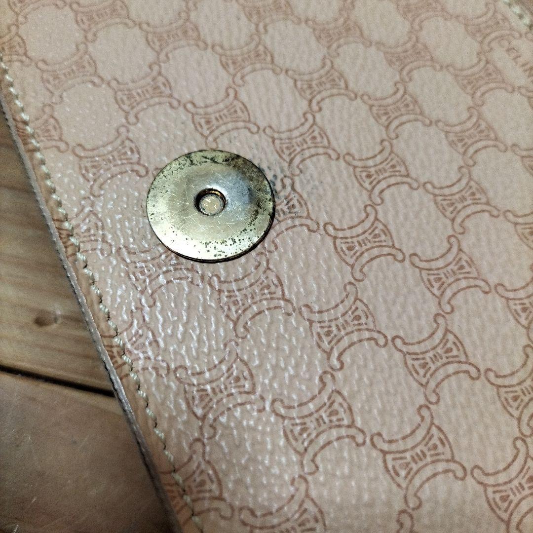 CELINE ハンドバッグ マカダム柄 PVC レザー ベージュ