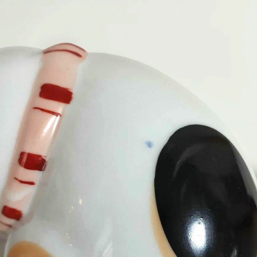 128 3点セット 未使用保管品 瀬戸焼 赤絵眠猫 陶器製 猫の置物 昭和 希少