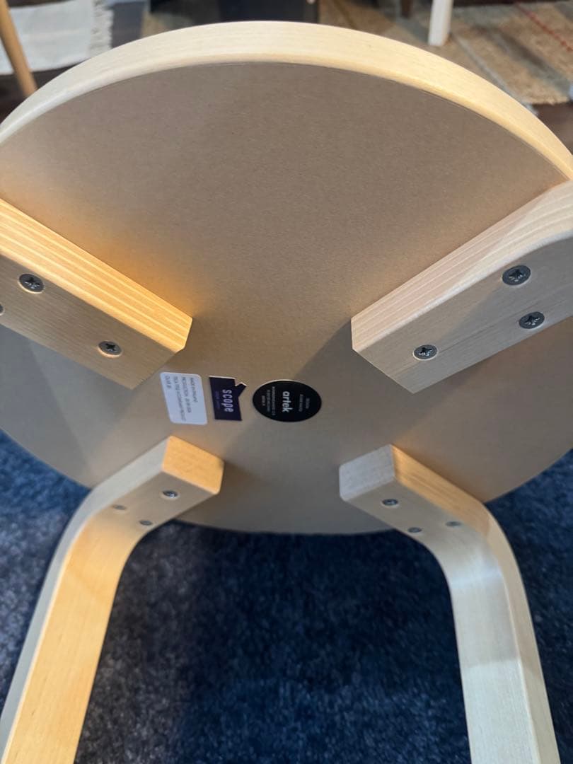 artek スツール E60 オリーヴ　4本脚　リノリウム　アルテック