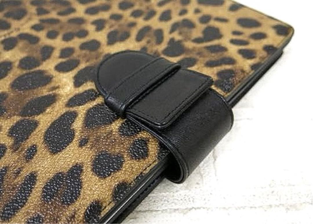 新品未使用保管品Dolce&GabbanaレオパードPVC✖️本革タブレットケース