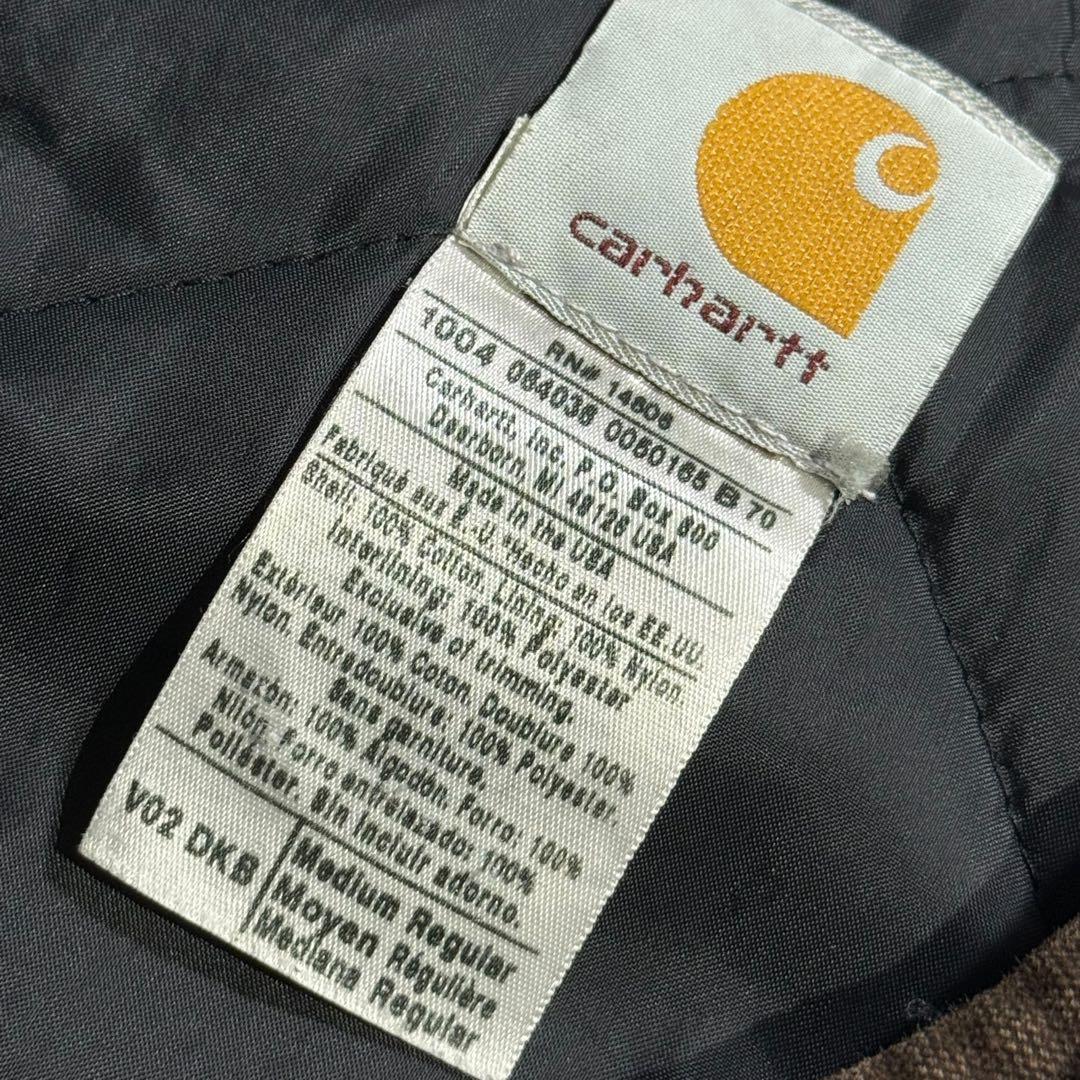 カーハート 04年製 USA製 ビンテージ ダークブラウン ダックベスト 古着