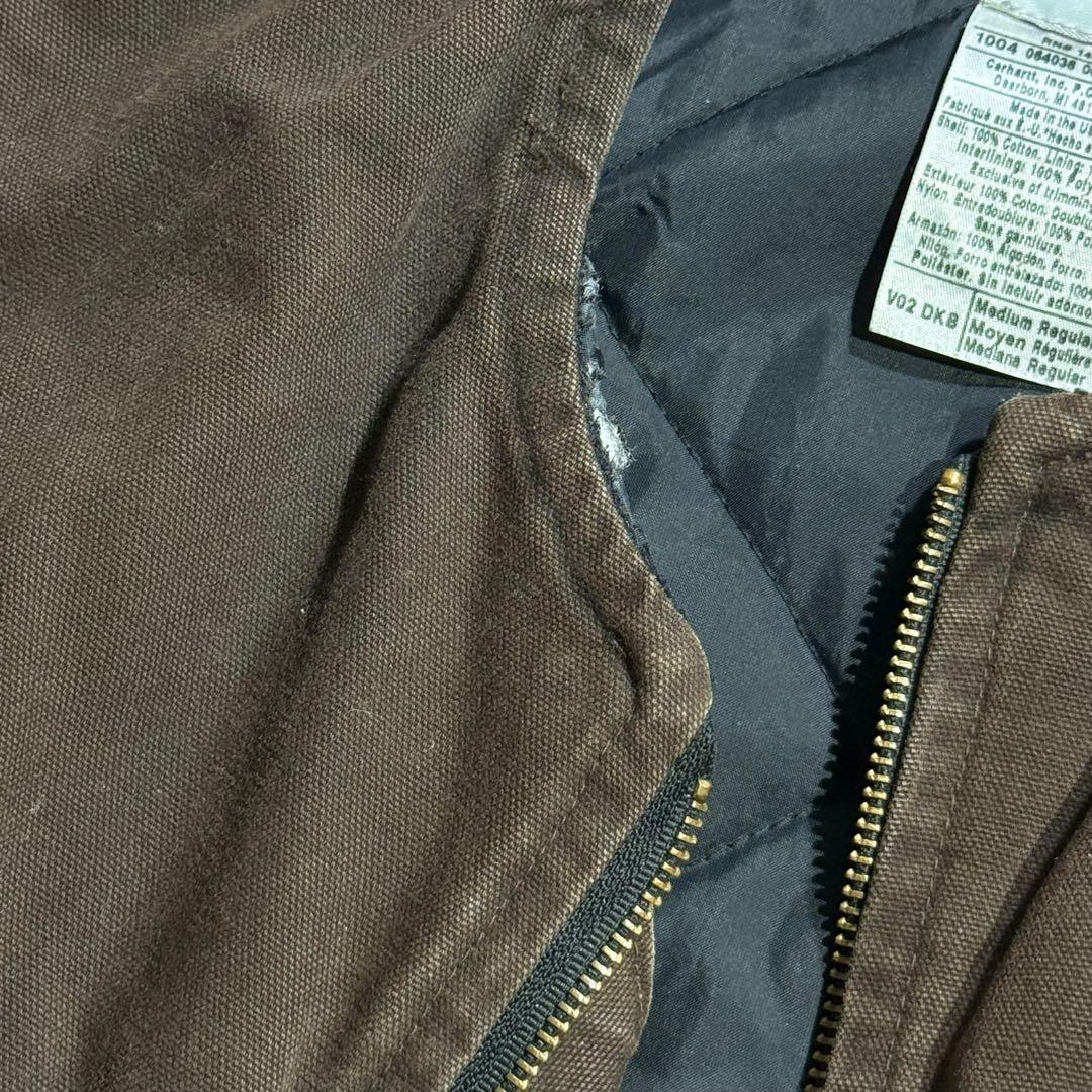 カーハート 04年製 USA製 ビンテージ ダークブラウン ダックベスト 古着