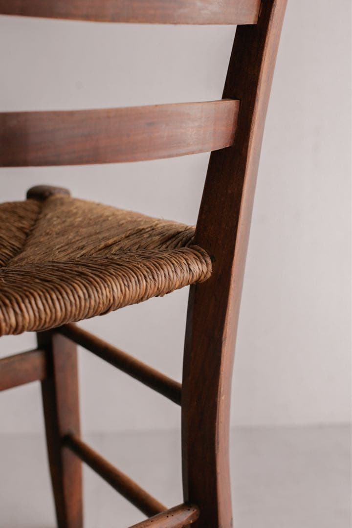 フランス アンティークチェア ラッシュ編み 無垢材 古家具 ブロカント