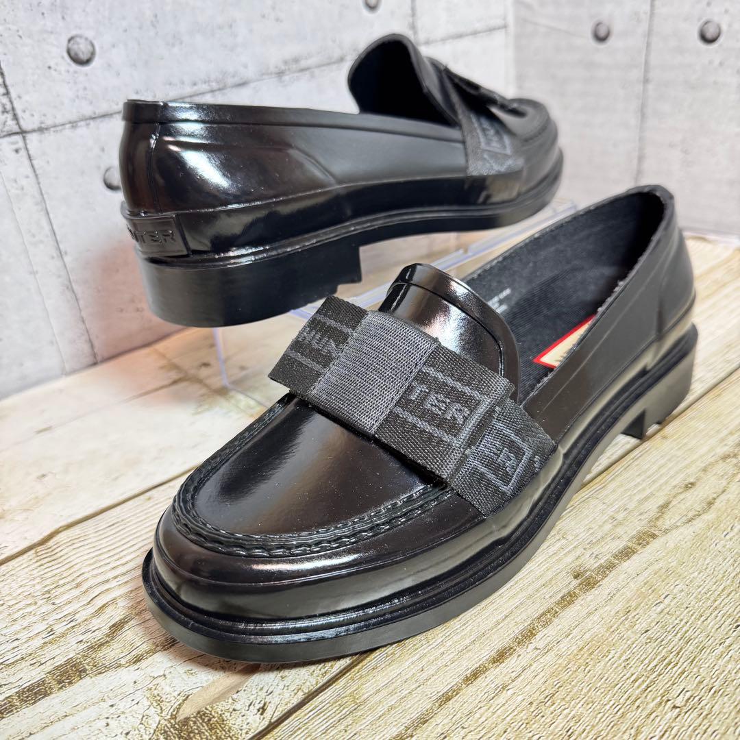 【新品未使用品】ハンター リファインド ボウ グロス ローファー UK3