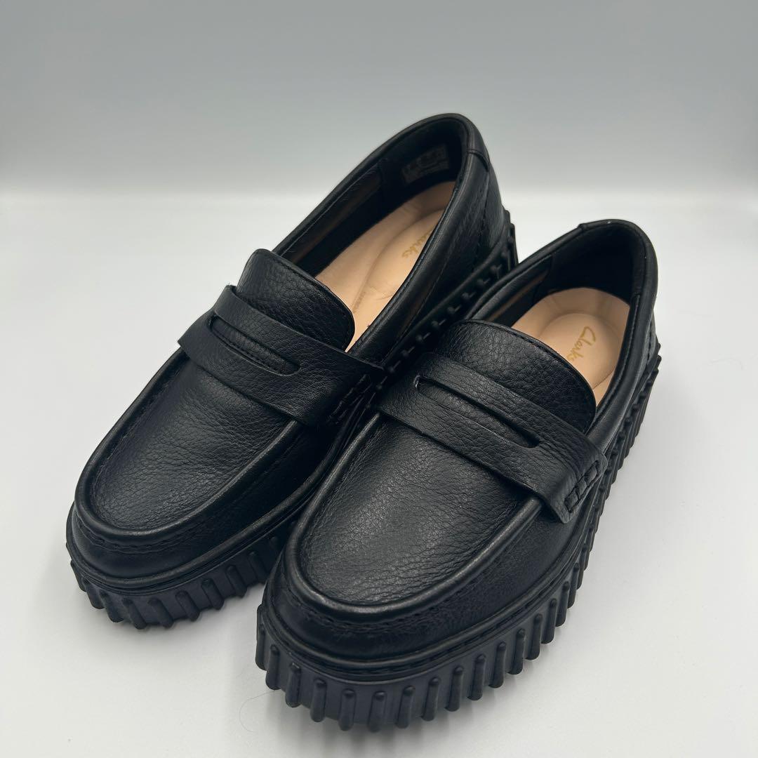 ☆極美品☆【Clarks】ローファー トーヒルペニー 厚底 ブラック 23cm