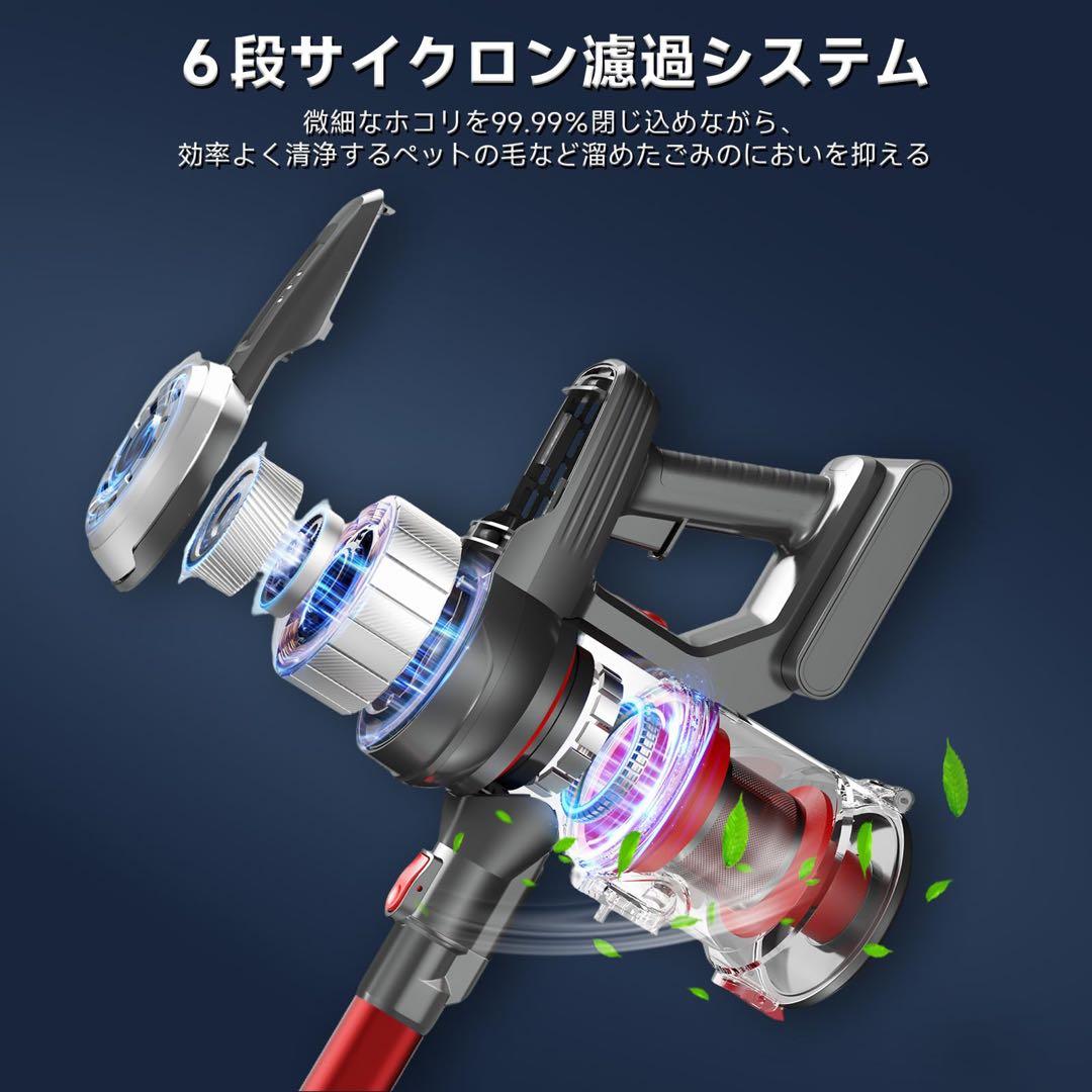 50000PA♥掃除機 コードレス【超軽量自走式設計・グリーンLEDライト搭載】