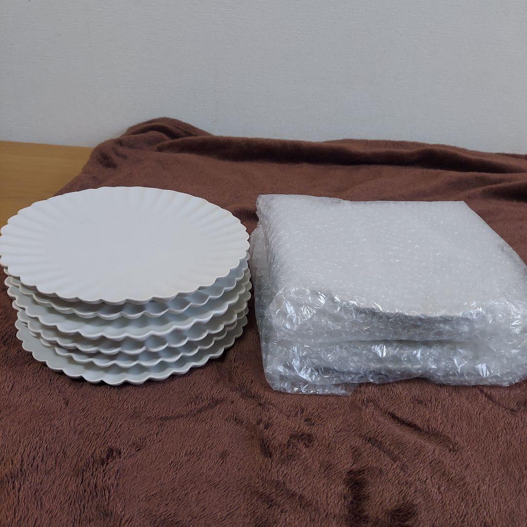 臼杵焼 輪花プレート 白 10枚 新品未使用 ４枚 開封済 ６枚