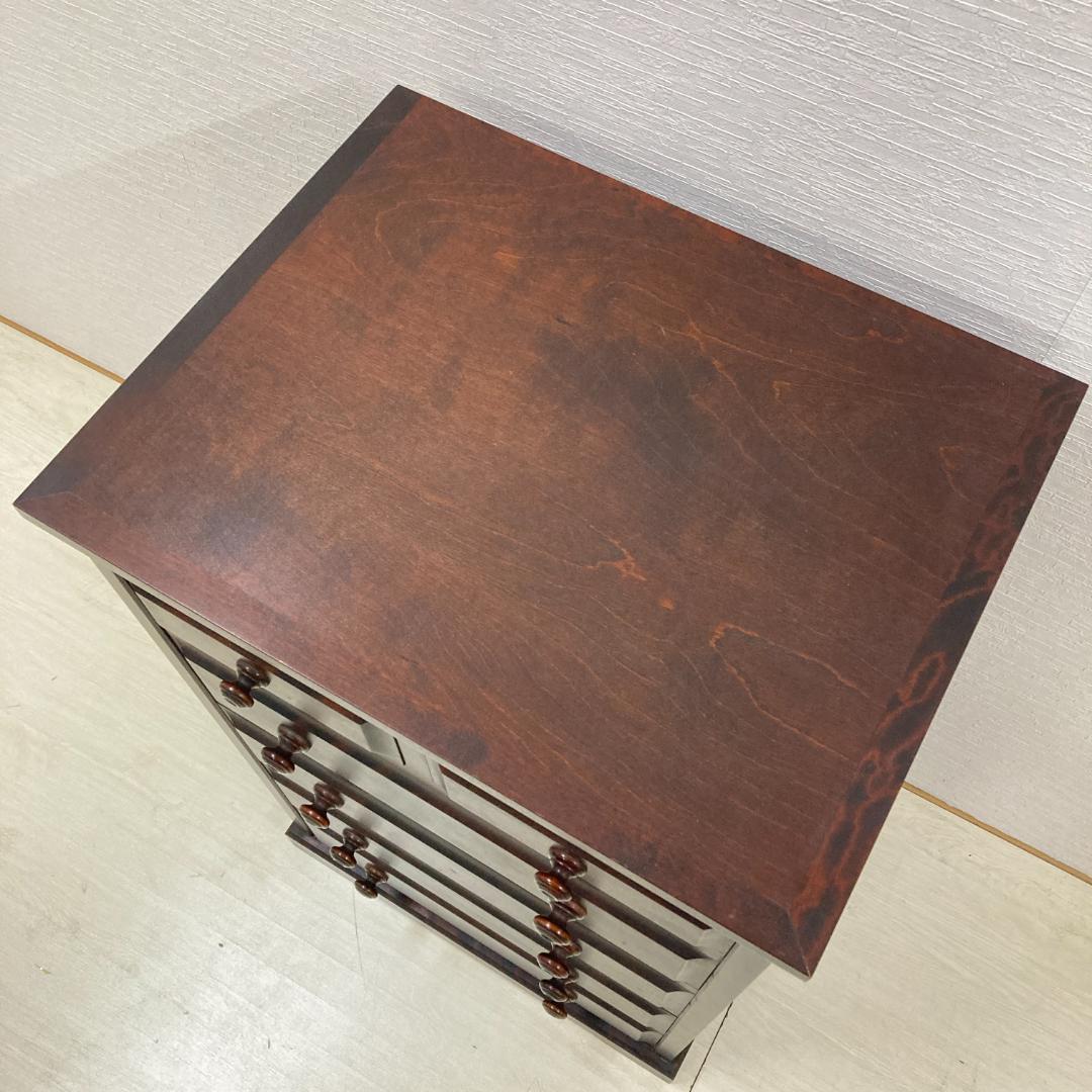 北海道民芸家具 整理箪笥 5段チェスト 樺材 和モダン 収納家具 北民　スリム