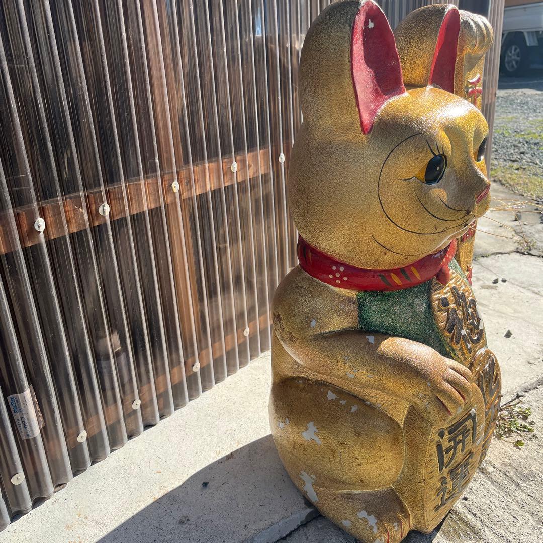 金色の招き猫 超特大サイズ 貯金箱 左手