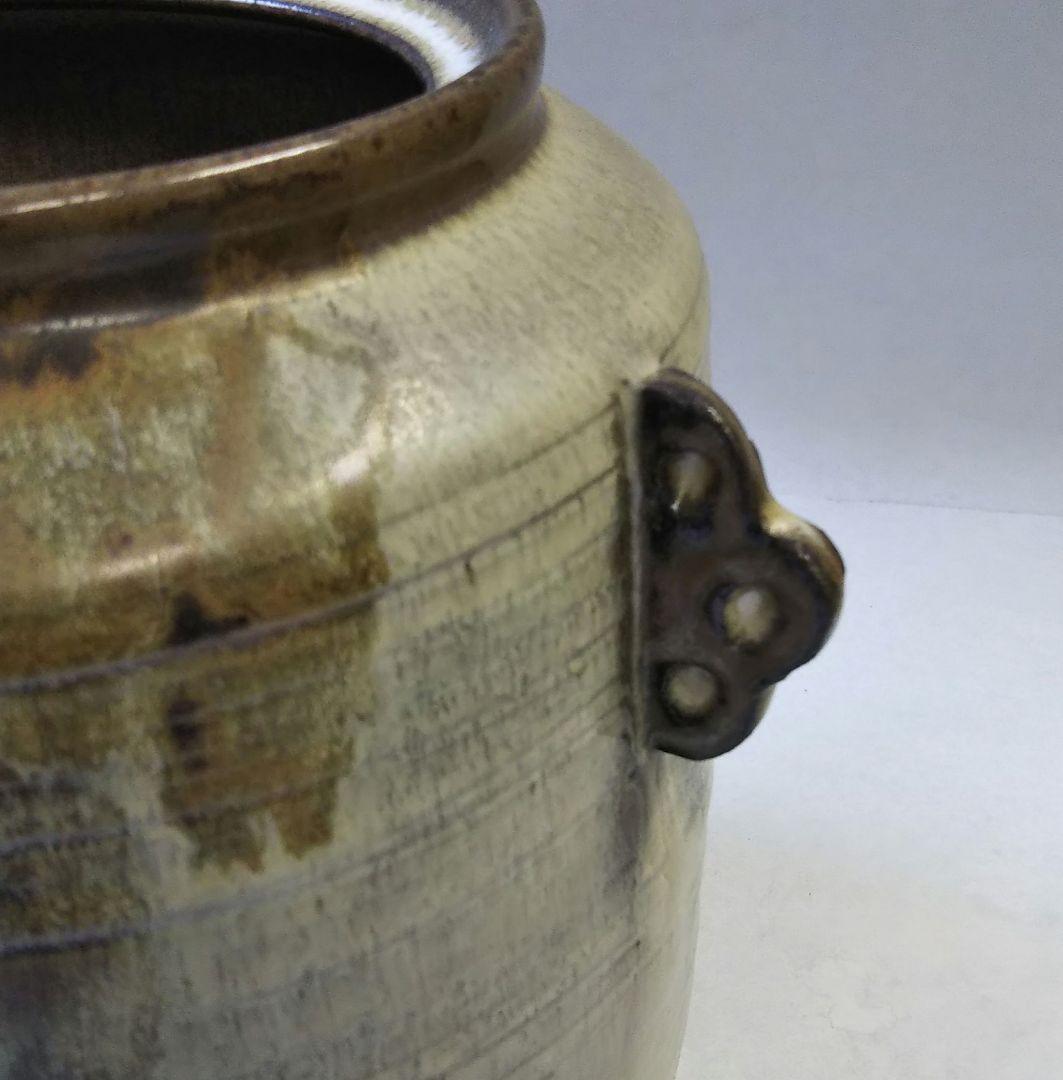 茶道具 水指 高取 古高取 斑釉 耳付 13代 高取八仙 新品