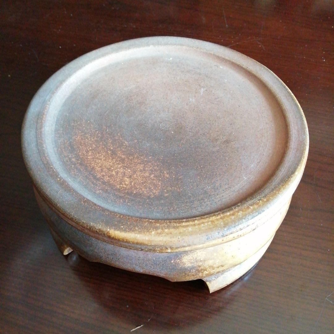 信楽焼　古谷忠六　三足花台　22cm