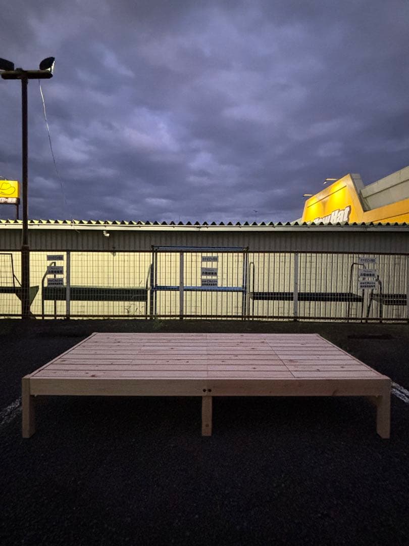 国産ひのき天然木すのこシングルベッド 棚なし