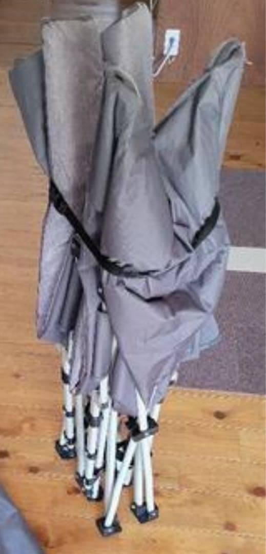 グレー 折りたたみベッド 収納バッグ付き キャンプ