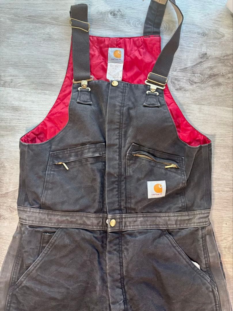 131 Carhartt 中綿ダブルニー オーバーオール USA製 ブラック｜