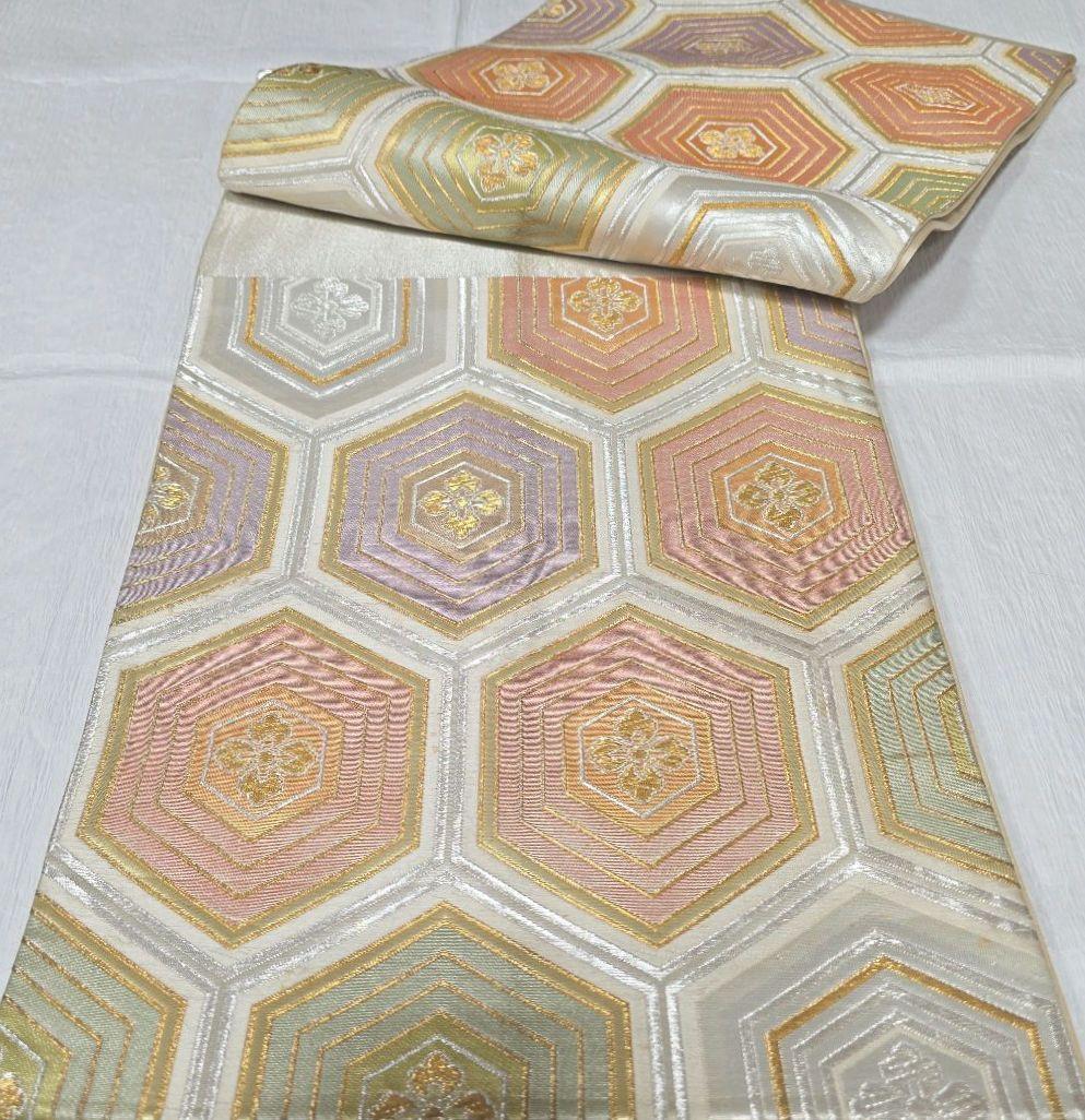 専用です【トールサイズ】クリーム色絞り訪問着と袋帯・帯揚げ帯締めの4点フルセット