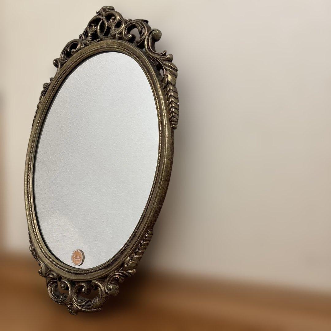 鏡 かがみ 壁掛け アンティーク ビンテージ 63.5×38.5㎝ ウォール