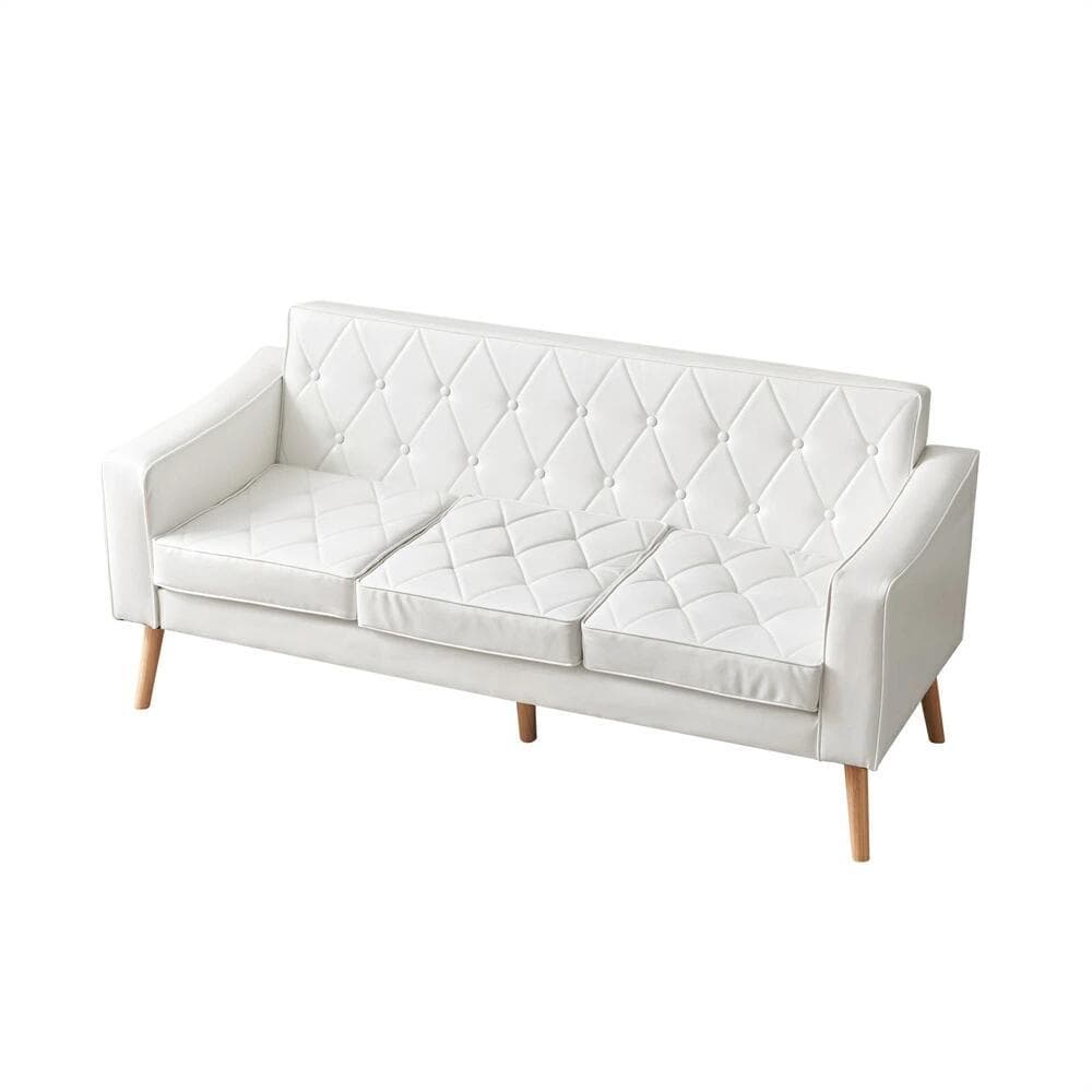 ソファー 3人掛け カウチソファ リビングソファ 肘付き オットマン PVC