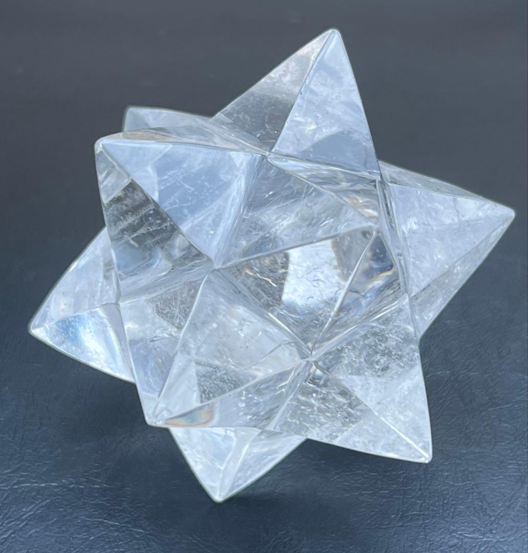 天然水晶 アステロイド マカバスタークリスタル 神聖幾何学多面カット12ポイント