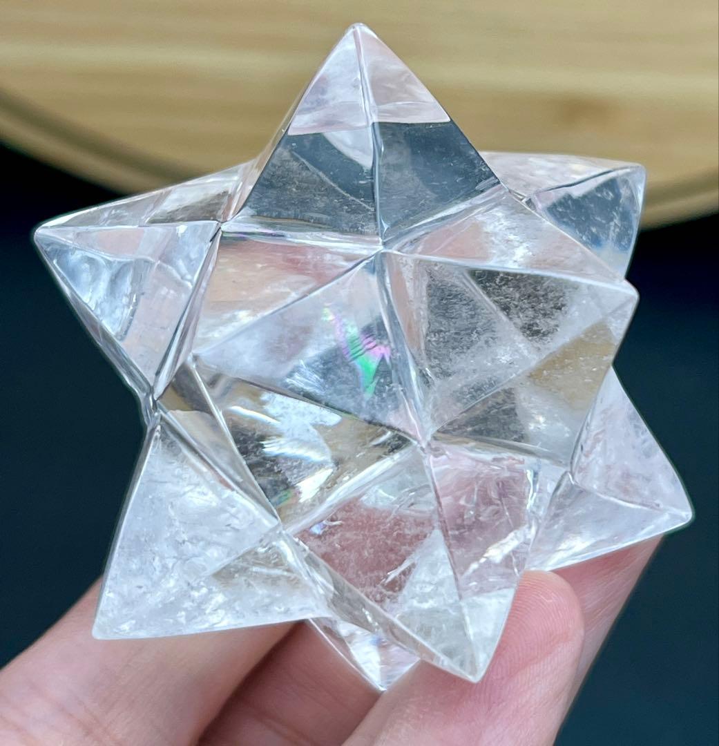 天然水晶 アステロイド マカバスタークリスタル 神聖幾何学多面カット12ポイント