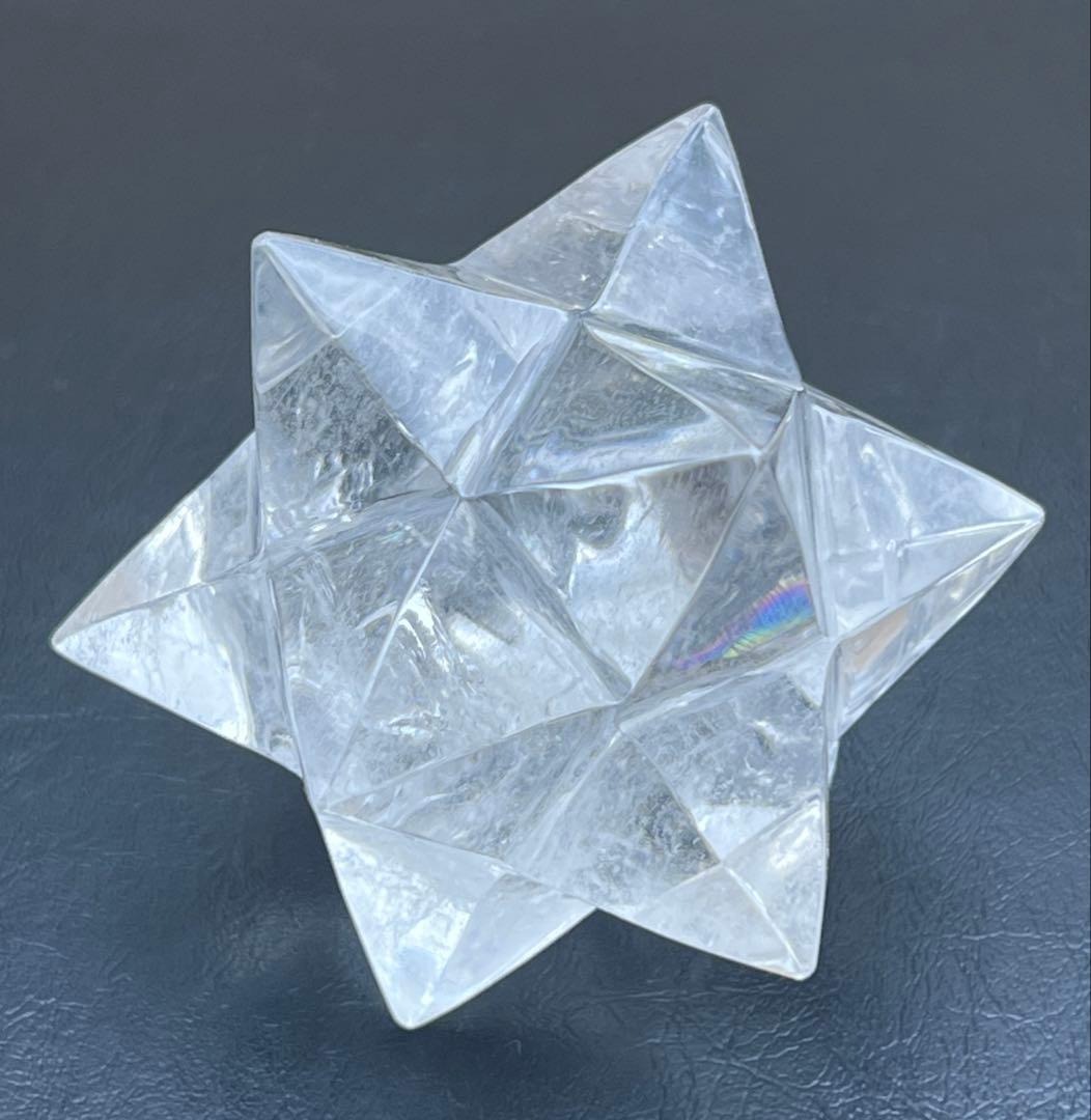 天然水晶 アステロイド マカバスタークリスタル 神聖幾何学多面カット12ポイント
