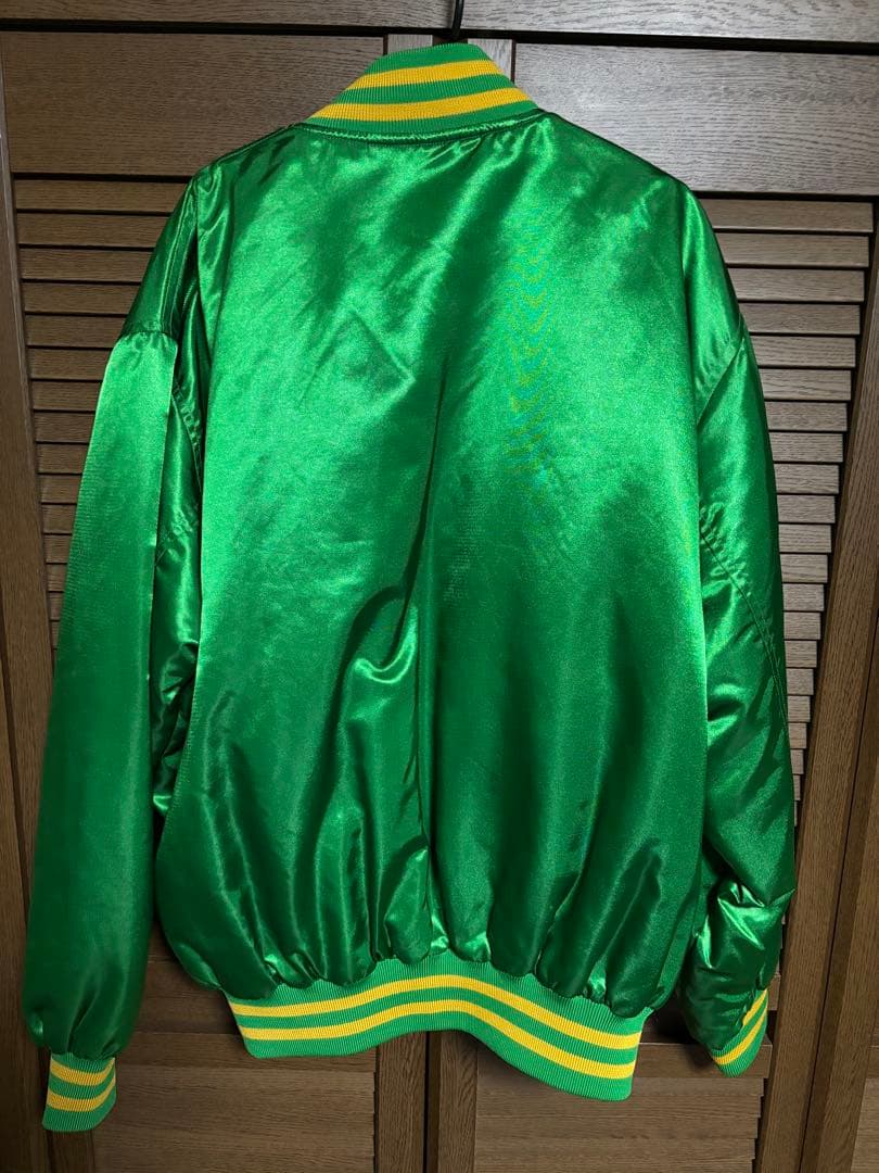 Keboz サテン グリーン ボンバージャケット