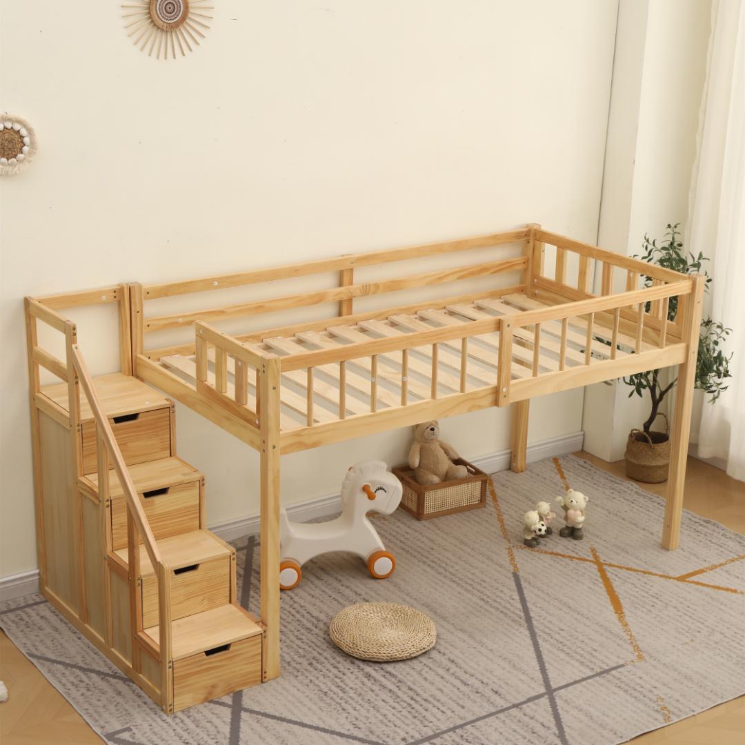 ロフトベッド木製ベッドロフトシステムベッド子供ベッドシングル子供部屋