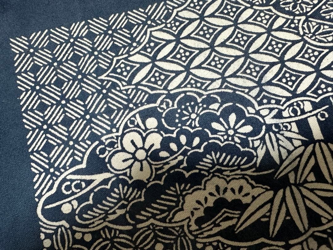 激レア 非売品 浅草 根岸 老舗 御誂染専門「海老屋」藍染 敷物 クロス 粋