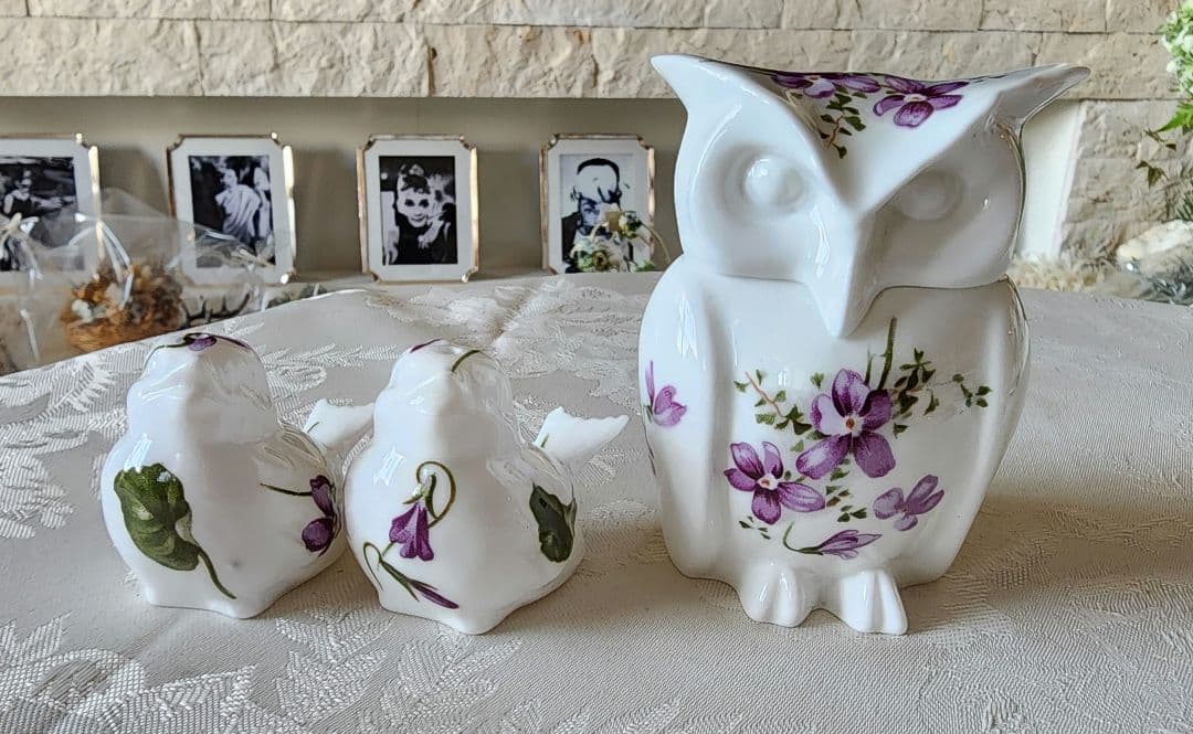 ハマースレイ ⑥ バイオレット フクロウ 爪楊枝入れ アンティーク