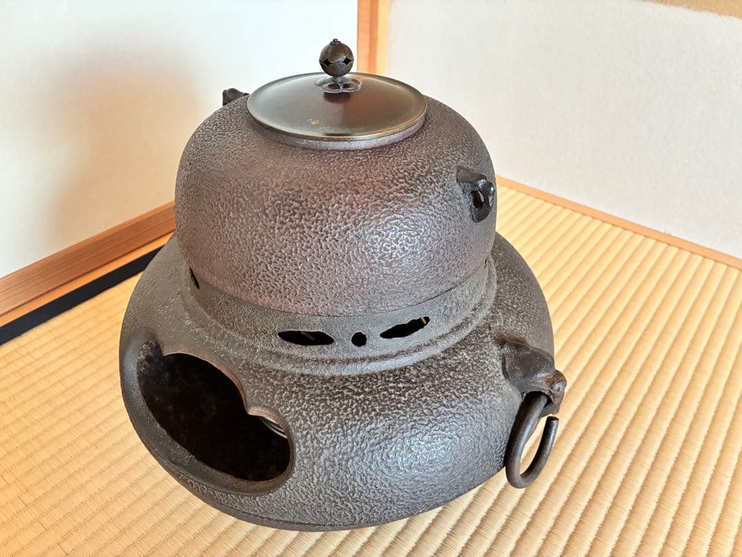 茶道具　『鉄風炉』電熱ヒーター付