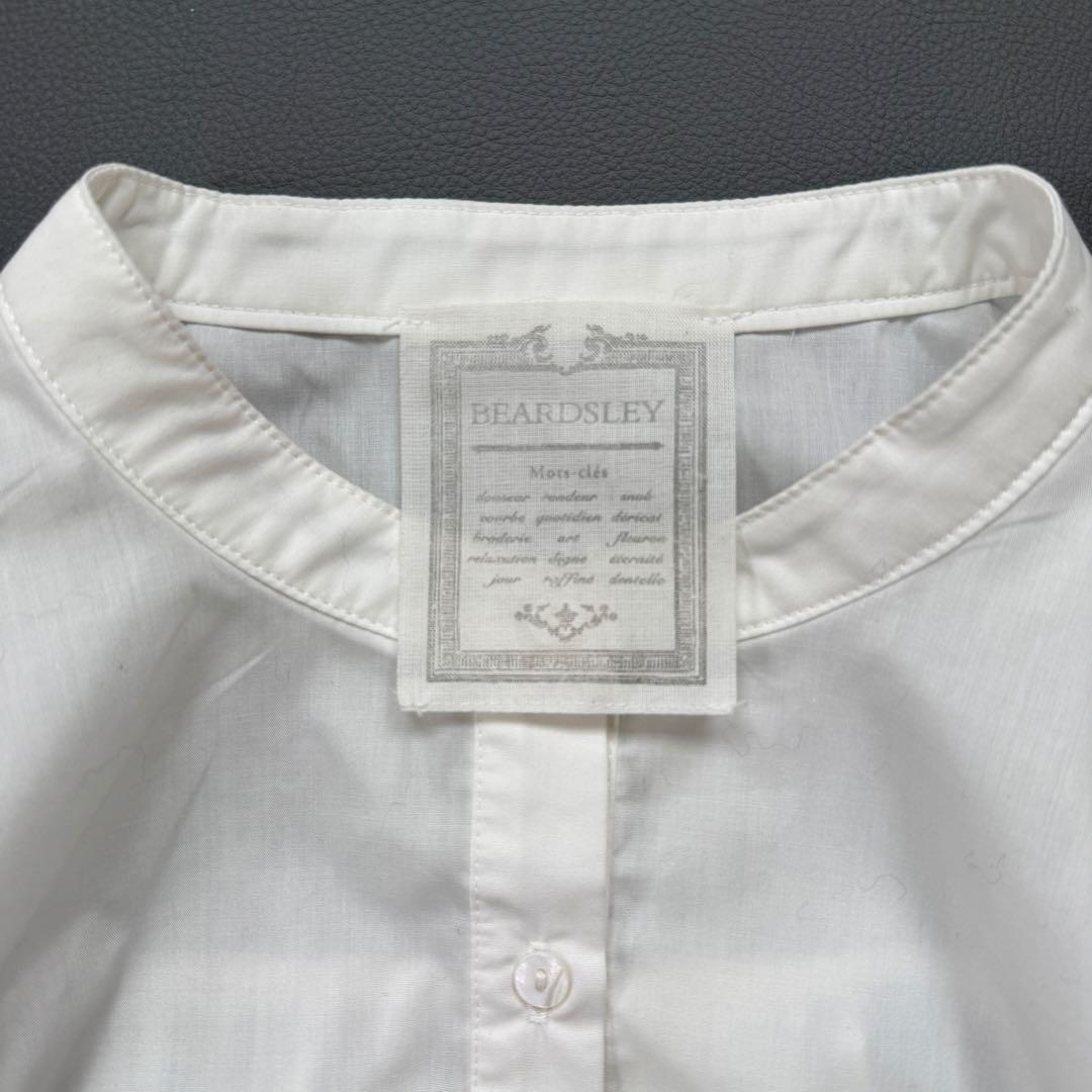 25SS 美品✨ビアズリー ソデリブフレアシャツ バンドカラー シャツブラウス