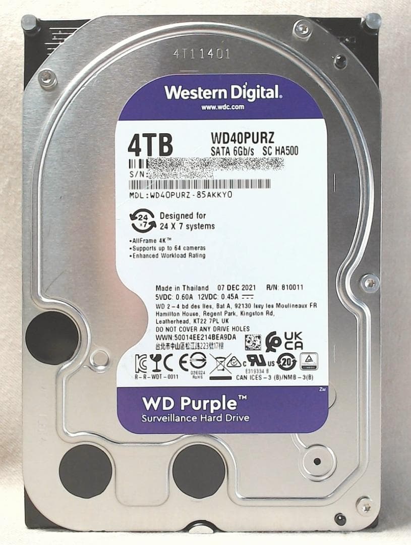 アイオーデータ 4TB USB3 EX-HDAZ-UTL4K ※HDD交換品