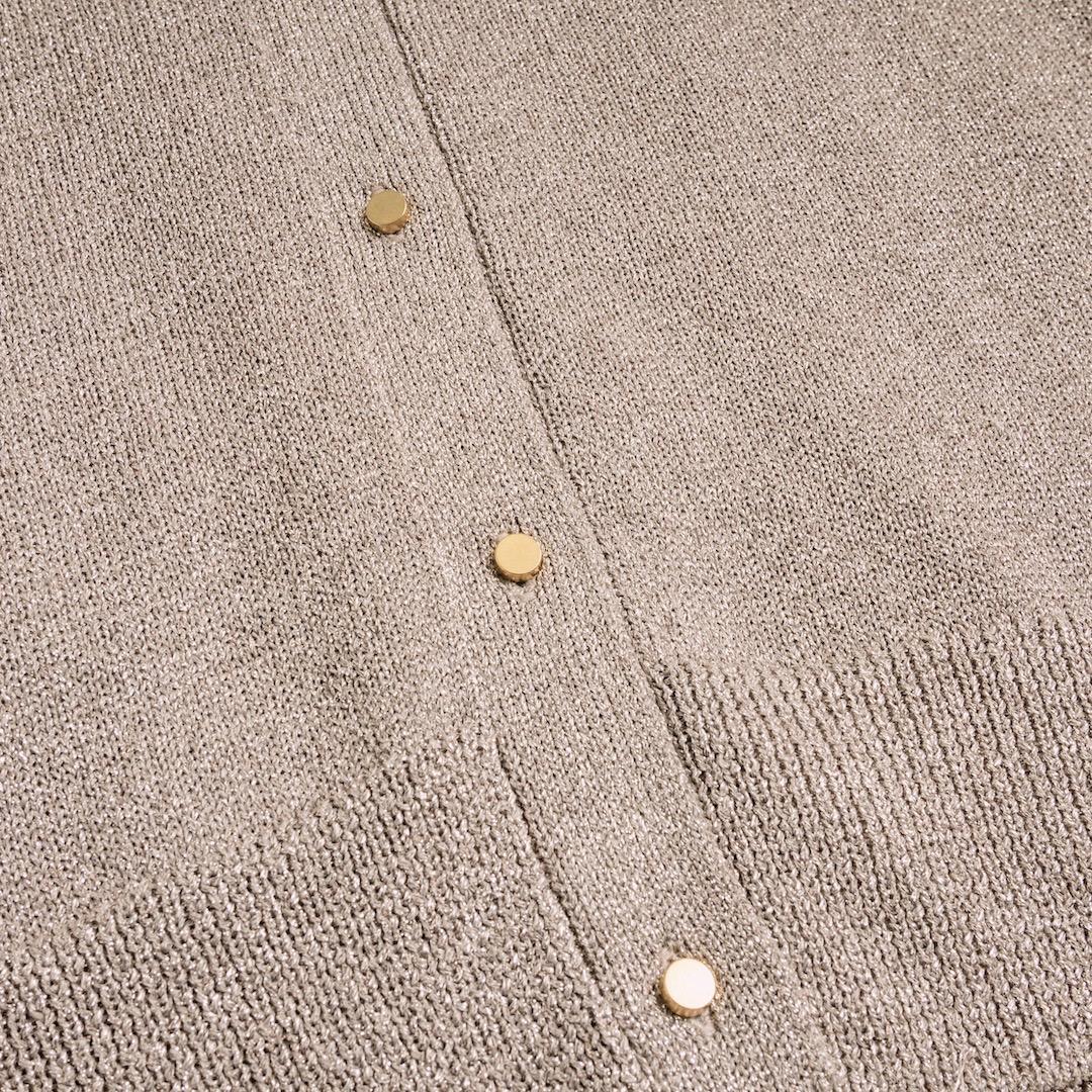 ebure エブール 25AW ブライトラメリリヤーン Vネック カーディガン