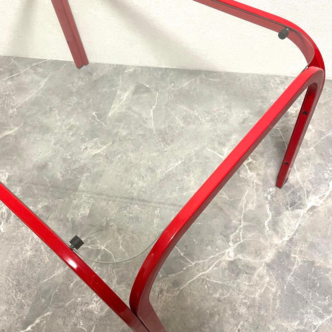 レトロ　80年代　ガラステーブル　 センターテーブル　アイアンフレーム