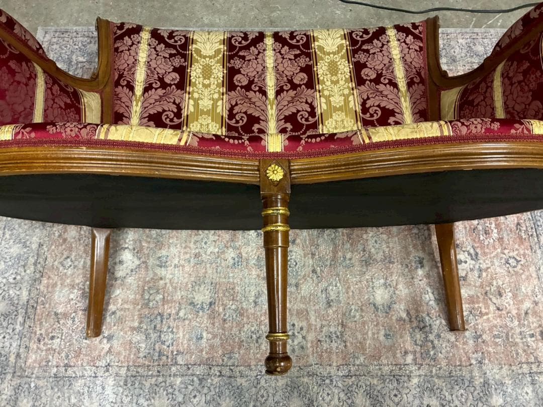 イタリア製 クラシック ソファ オットマン セット ヴィンテージ調